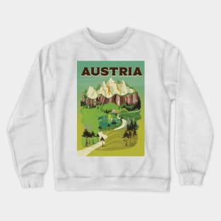 Austrian vintage travel poster Crewneck Sweatshirt